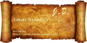 Jakab Ditmár névjegykártya